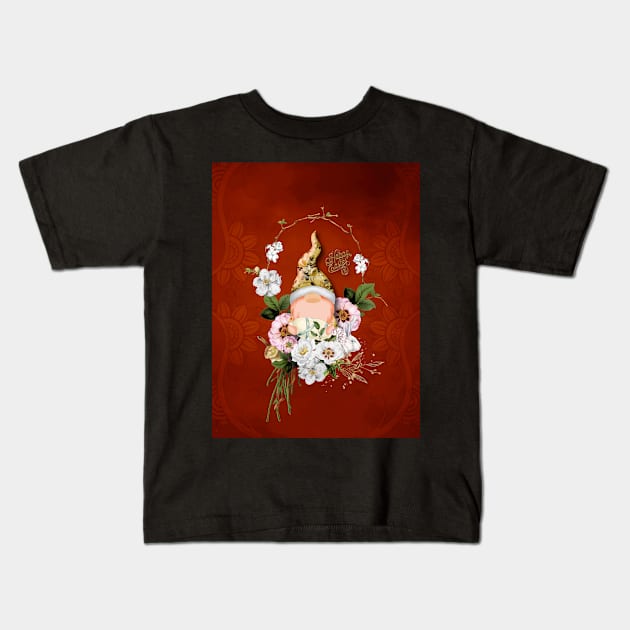 Easter time, cute gnome with eggs and flowers Kids T-Shirt by Nicky2342